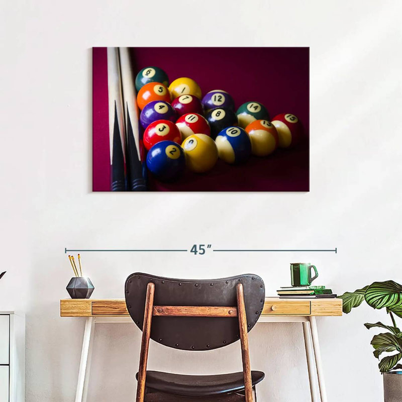 " Red Pool Table ", 24" H x 36" W x 1.25" D