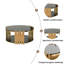 Table basse circulaire en acier inoxydable de style moderne et minimaliste avec plateau en verre trempé noir
