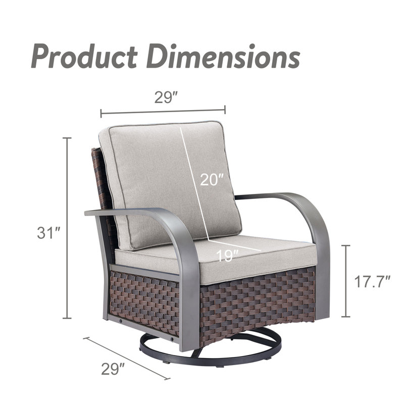 Ensemble de 2 chaises longues d'extérieur pivotantes en osier avec coussins Bobra, Beige