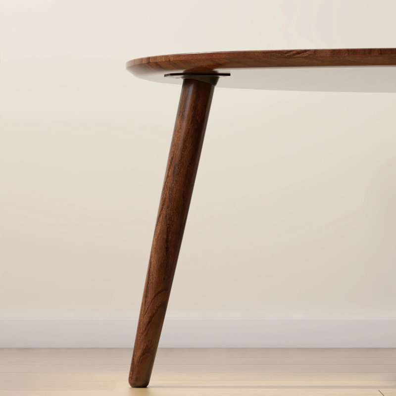 Table basse moderne en chêne massif 33,5 ", Chêne brun, 15.75" H x 33.5" W x 33.5" D