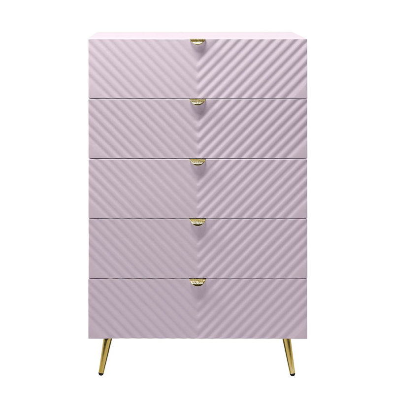 Commode haute brillance, commode rose
