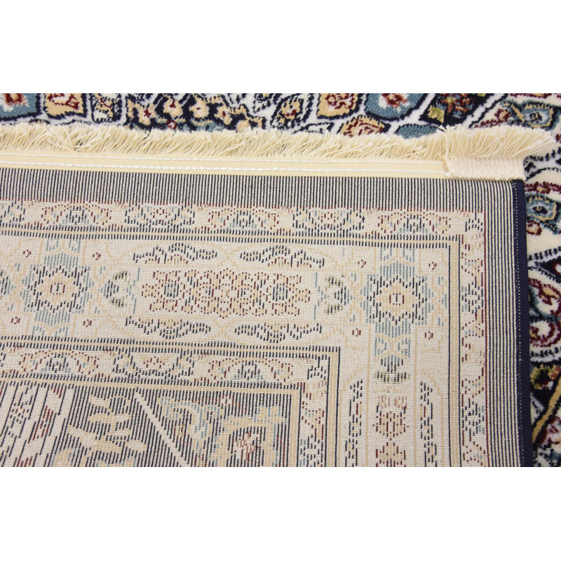 Tapis ivoire / bleu marine Jackson, Ivory/Navy, Rectangle 9 pi x 12 pi