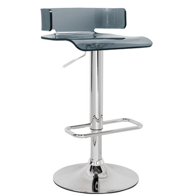 Tabouret pivotant 360 ° - gris et acrylique, base en métal, surface en acrylique