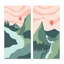 Full Moon Mountain Retro Landscape III - ensemble de 2 reproductions-1869978447-1869978444