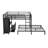 Metal Queen Over Queen Size Bunk Bed Frame With Built-In Wardrobe, Desk And Storage Chairs