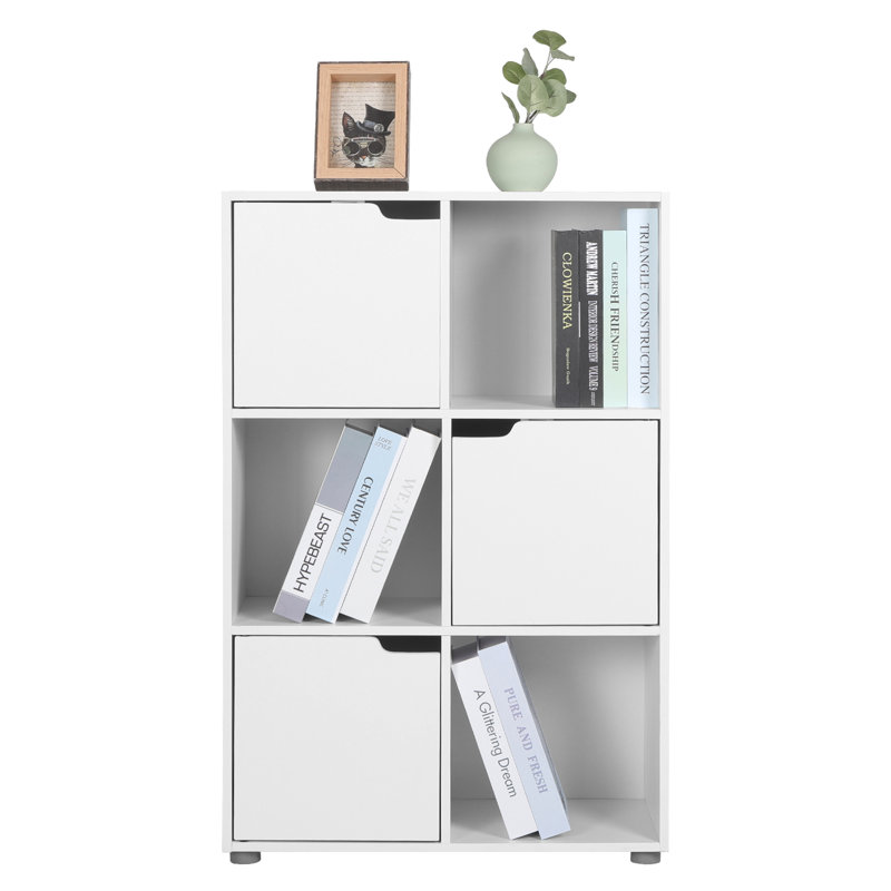 Hasset 91cm H x 59.6cm W Engineered Wood Cube Bookcase, White