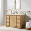 Plateau de table Meuble-lavabo autoportant à simple cuve en chêne clair avec plateau en quartz de Carrare