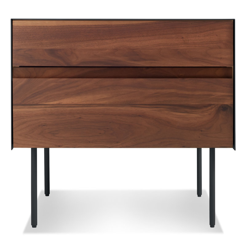 Clad 2 - Drawer Nightstand, Walnut/Oblivion