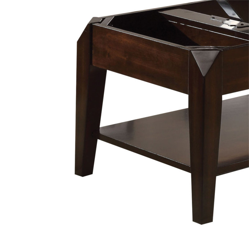 Table basse en noyer avec plateau relevable