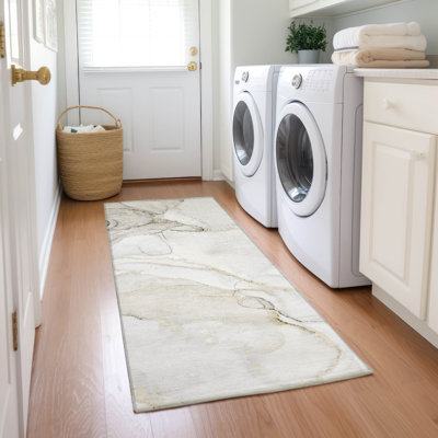 Alfonzo Machine-Washable Stain Resistant Abstract Area Rug