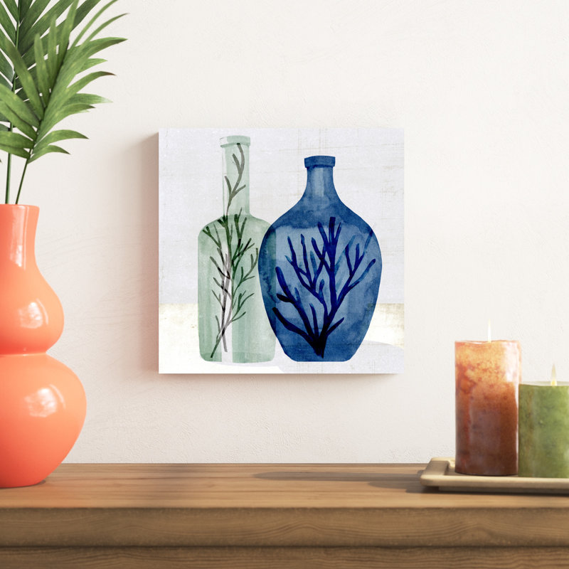 Vase en verre de mer I, H 12 po x l 12 po x P 1,25 po