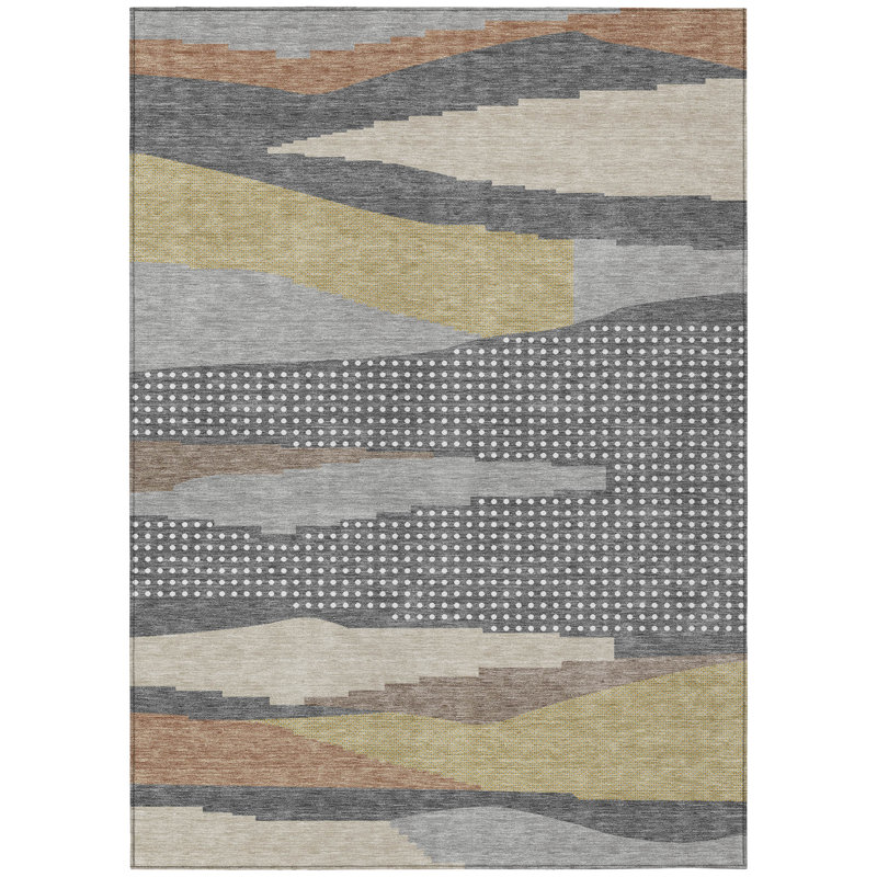 Machine Washable Indoor/Outdoor Chantille ACN2761 Modern Rug, Gray, 8' x 10'