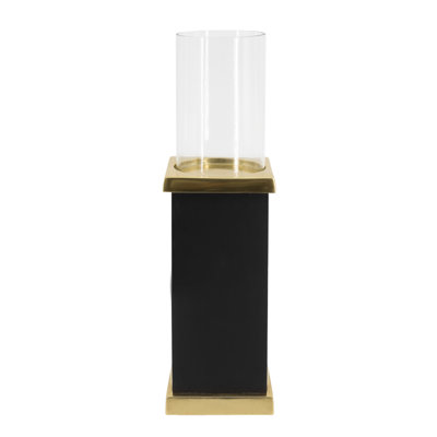 Ouragan pilier sur pied - 4,5 po x 4,5 po x 18 po - noir / or