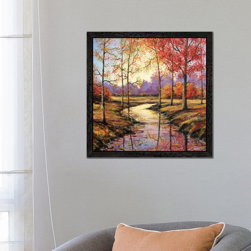 That Time Of Year - Floater Frame Painting on Canvas, 45.72 cm H x 45.72 cm W, Black
