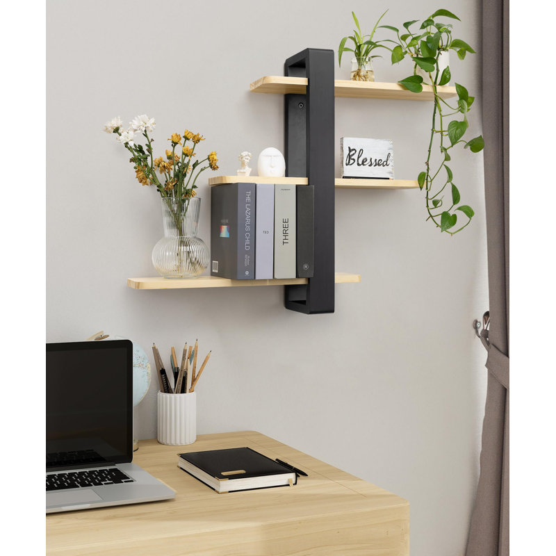 Tablettes flottantes pour étagères murales tout en bois de pin 3 grandes tablettes de rangement pour plantes