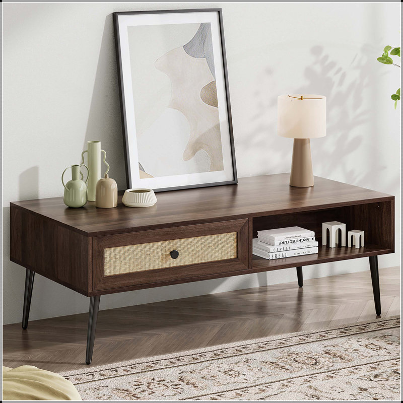 Mid-Century moderne avec tiroir et tablette, pour le salon et le bureau