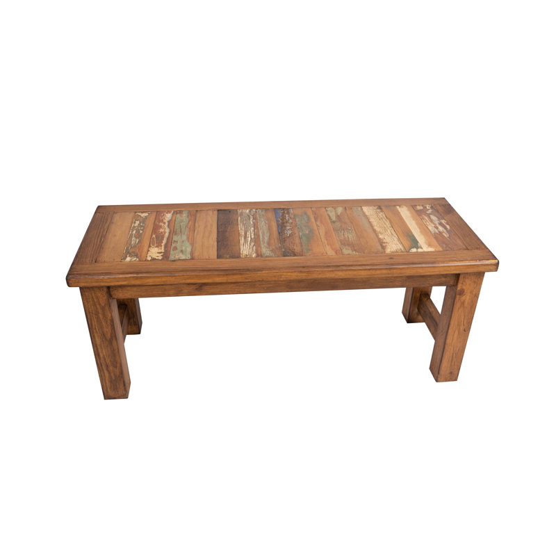 Alysa Solid Wood Bench, Natural Wood Tone, 19" H x 48" W x 18" D