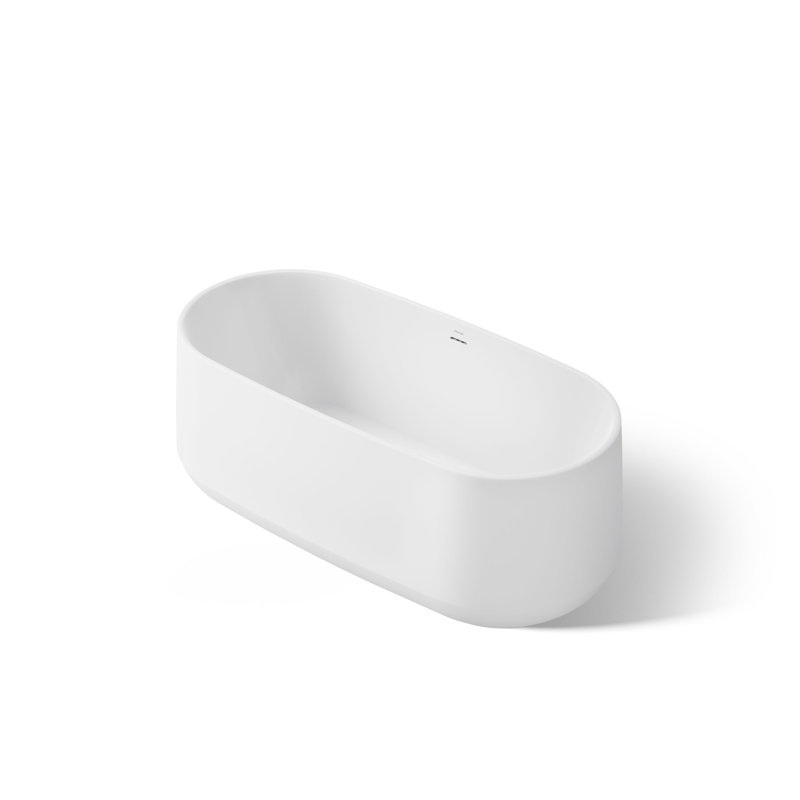 Ceric 60-In X 29-In Freestanding Bath With Center Toe-Tap Drain
