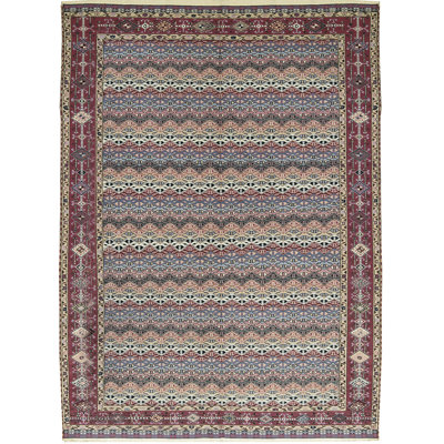 Tapis rouge et bleu noué à la main de haute qualité Sultanabad