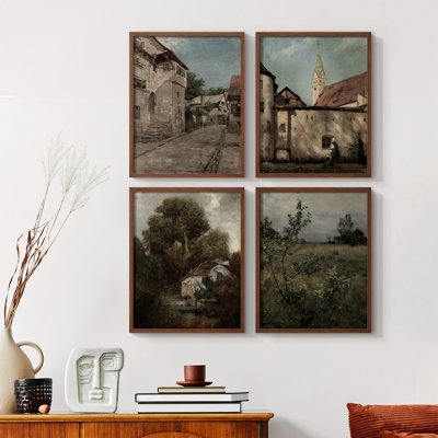 Vintage Landscape CXCII Framed Print - Set of 4