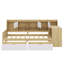 Lit de jour en L en bois avec sept armoires de rangement et deux tiroirs de rangement, lit multifonctionnel avec bureau d'étude-433838124-433838123