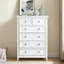 Commode blanche moderne à 6 tiroirs - rangement spacieux avec poignées en métal et 6 tiroirs pour le salon blanc