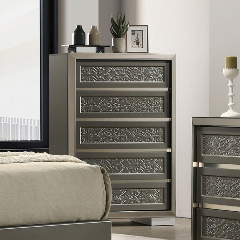 Commode de style contemporain, commode à 5 tiroirs pour la maison