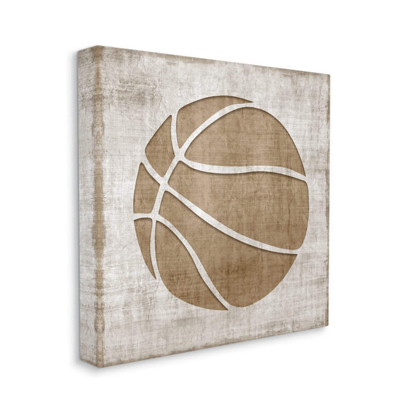 «Rustic Basketball Silhouette Shape Sports Team Ball» par Natalie Carpentieri, impression sur toile tendue