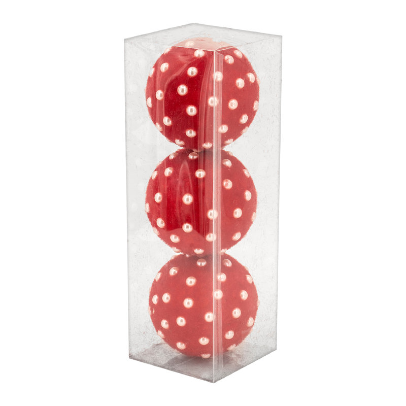 Ornement boule en PVC, Rouge