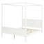 Grand lit plateforme à baldaquin blanc avec tête de lit. Style moderne pour une chambre chic. Pied de support à lattes. Espace de rangement. Fabrication. L 83,9 po x l 62,7 po x H 74,8 po. Capacité de 500 lb. Facile à assembler