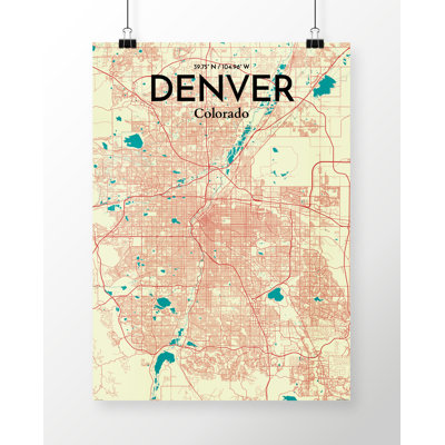 Denver City Map - No Frame Print