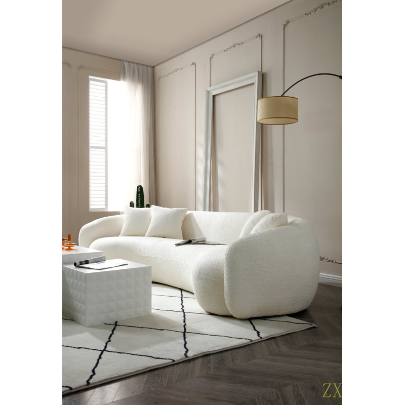Canapé modulaire 102 pouces 5 places Boucle, Boucle blanc