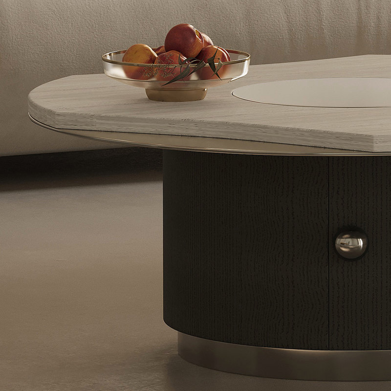 Table basse ronde moderne en marbre
