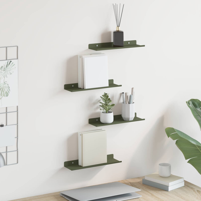 Steel Floating Shelf, Olive Green
