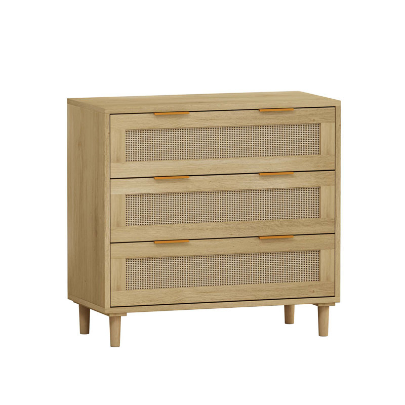 Armoire de rangement en rotin Cherle, Brun