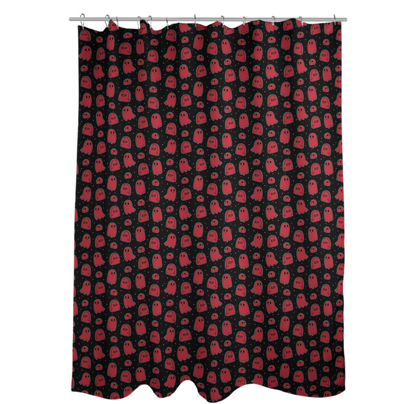 Rideau de douche simple katelyn elizabeth classic ghosts, Rouge / Noir