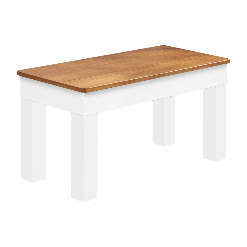 Solid Wood Bench, Acacia/White