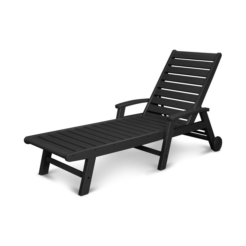 Signature Chaise with Wheels, Black
