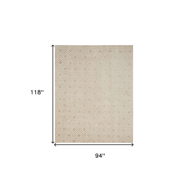 8' X 10' Beige Geometric Area Rug