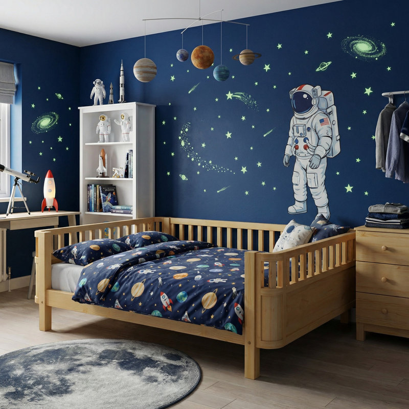 Lit plateforme double en bois pour enfants, convient aux garçons et aux filles, finition naturelle, Naturel