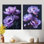 Mauve noir et mystérieux pivoines I - ensemble de 2 décorations murales botaniques en métal