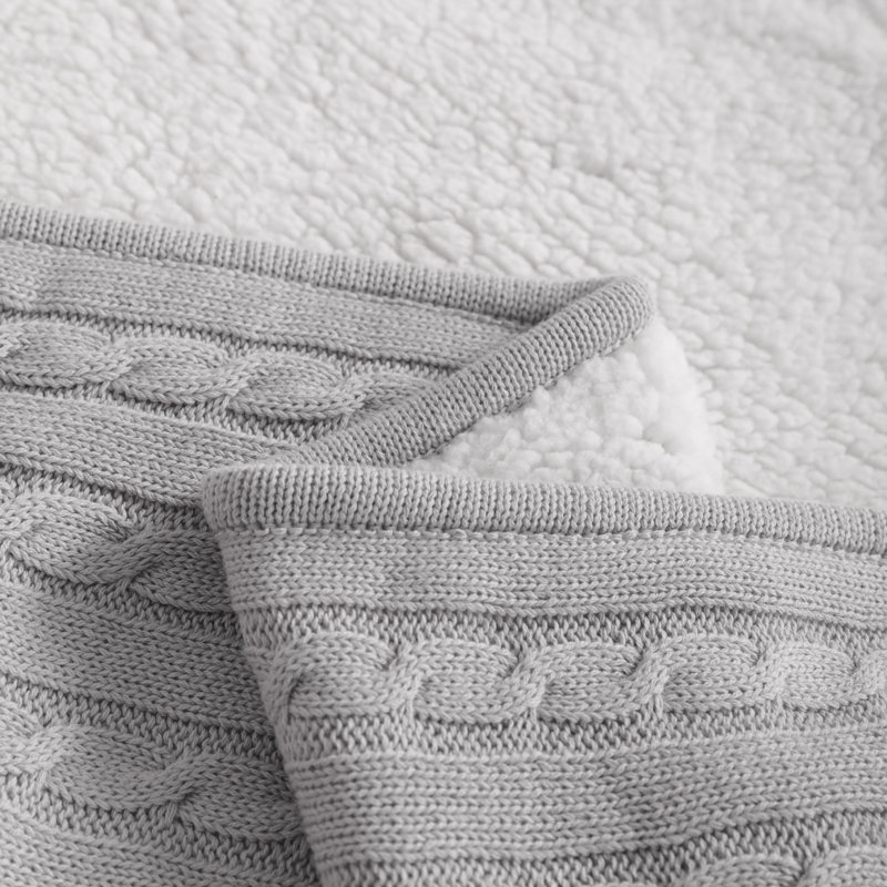 Jeté en coton , L 51 po x L 67 po, Gris argenté
