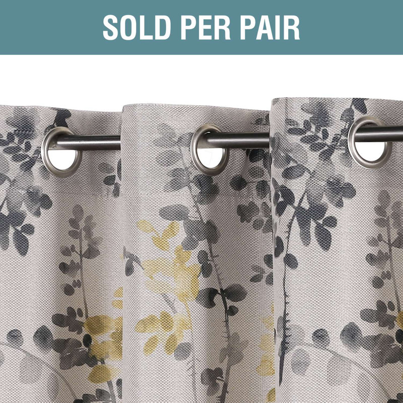 Linen Blackout Curtains Thermal Insulated Room Darkening Linen Curtains for Bedroom Textured Burlap Grommet Window Curtains for Living Room, 2 Panels