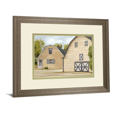 Art mural Rustic Barn Scene - mat double - 40 po x 34 po - cadre brun