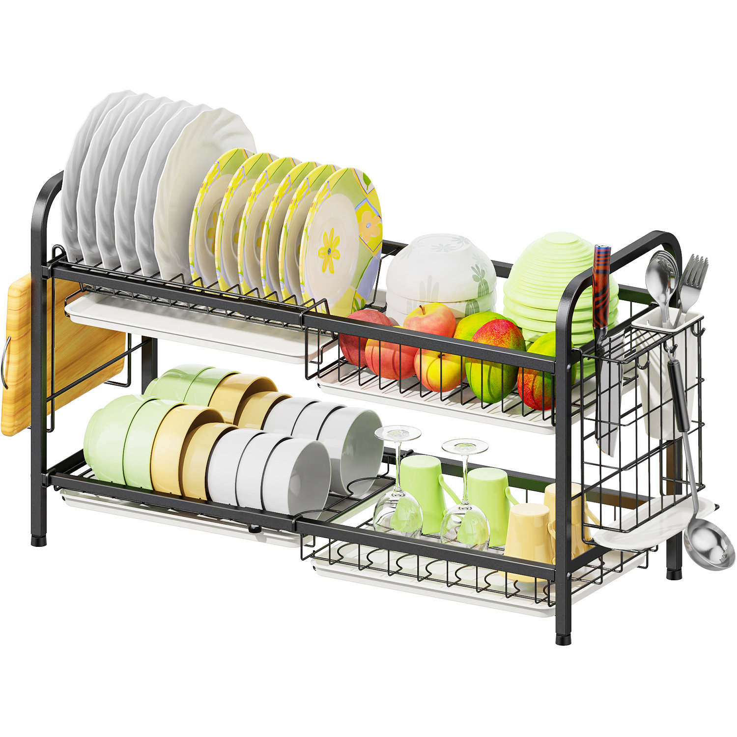 Aerobath Adjustable Stainless Steel 2 Tier Dish Rack | Wayfair