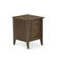 Ensemble de chambre à coucher 3 pièces - Structure de lit capitonnée à boutons - Tête de lit tapissier en velours taupe brun et table de chevet à finition jacobine patinée-977534388-977534282
