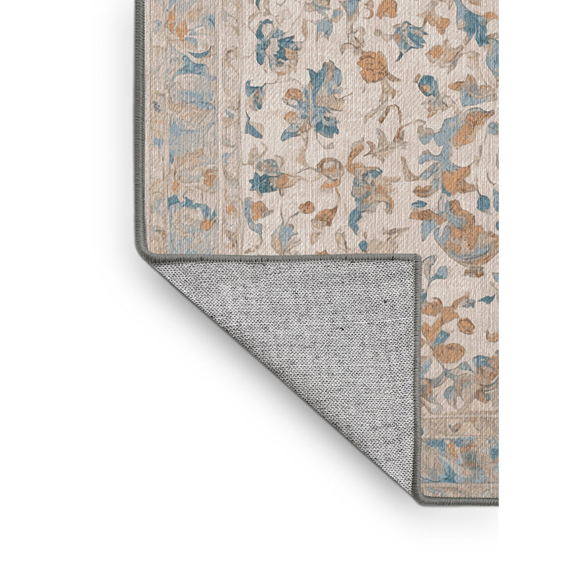 Machine Washable Gray Area Rug, Rectangle 7' x 9'