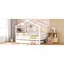 Lit double en bois avec lit gigogne simple, blanc-809641309