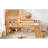 Twin Size House Loft Bed With Slide,Playhouse Bed With Star Moon-Shaped Designs And Window, Chic Design With LED Lights,No Box Spring Needed,Natural-125600630-125600629