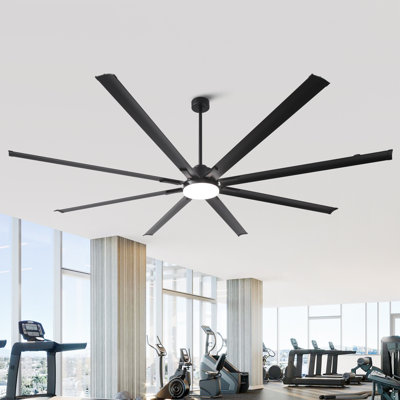 Ventilateur de plafond industriel à pales en aluminium 100 po avec télécommande et contrôle de l'application VacZon